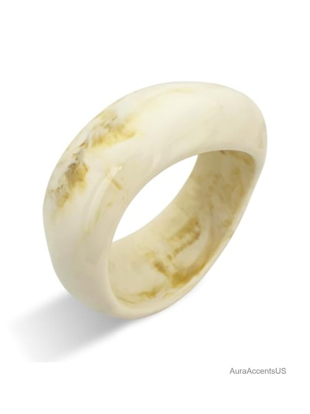 Acrylic Resin Chunky Bangle Bracelet Set Oval Polished Finish